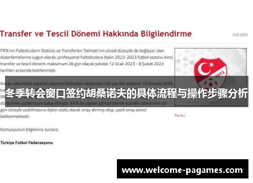 冬季转会窗口签约胡桑诺夫的具体流程与操作步骤分析