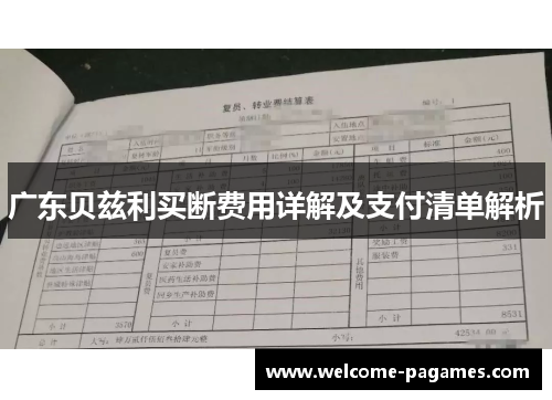 广东贝兹利买断费用详解及支付清单解析