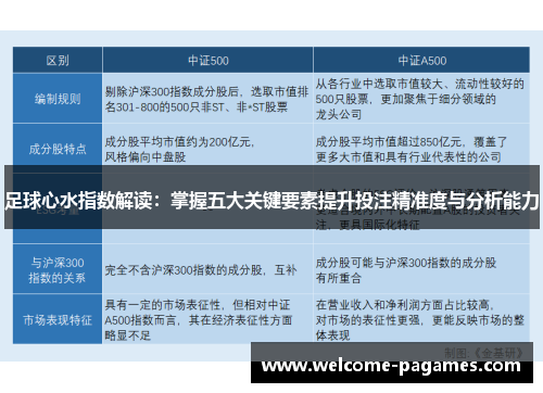 足球心水指数解读：掌握五大关键要素提升投注精准度与分析能力