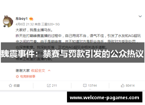 魏震事件：禁赛与罚款引发的公众热议